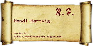 Mendl Hartvig névjegykártya